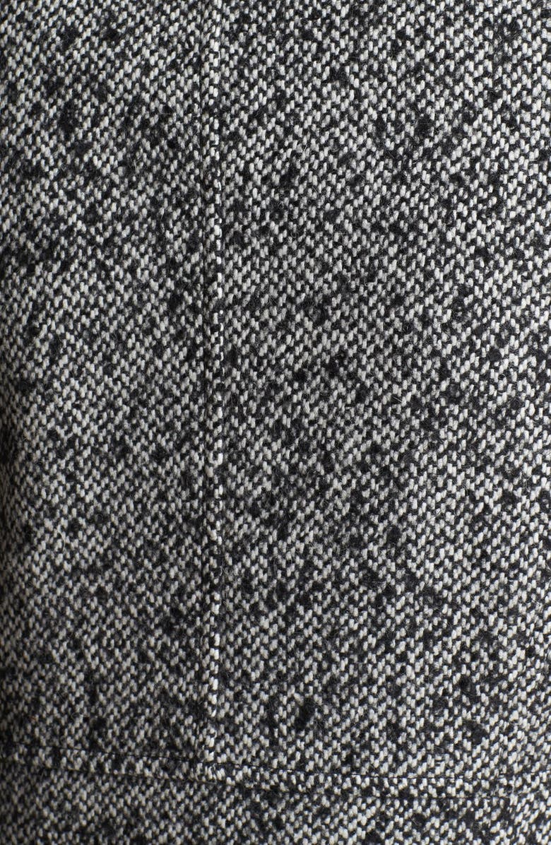 Calvin Klein Stand Collar Tweed Walking Coat with Scarf, Alternate, color,