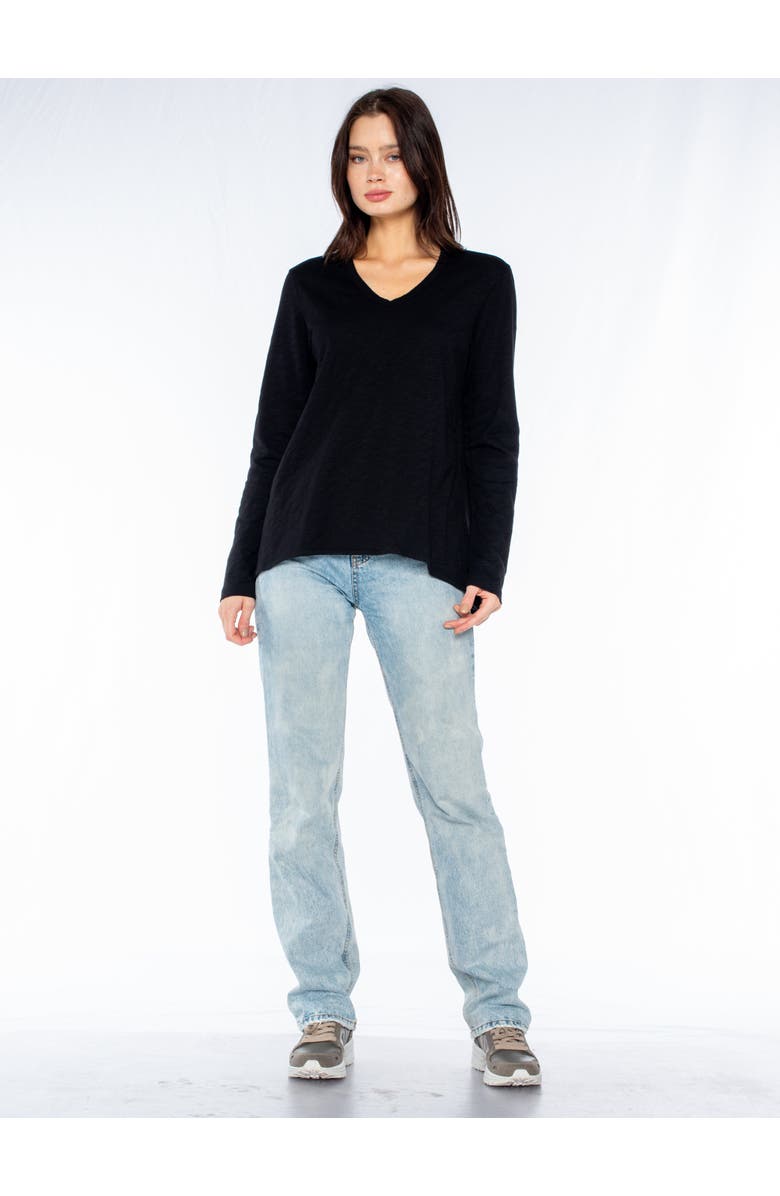 WILT Clothing Long Sleeve Shrunken Boyfriend Top, Alternate, color, Black