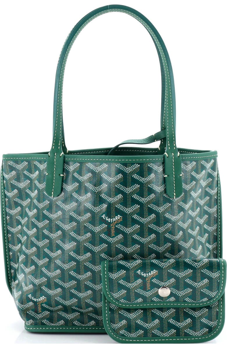 Pre-Owned Goyard Anjou Reversible Tote Coated Canvas Mini, Alternate, color, Green