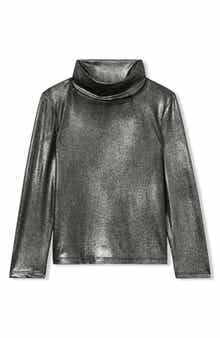 Reiss Kids' Casey Jr. Metallic Turtleneck
