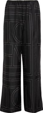 TOTEME Monogram Silk Pajama Bottoms
