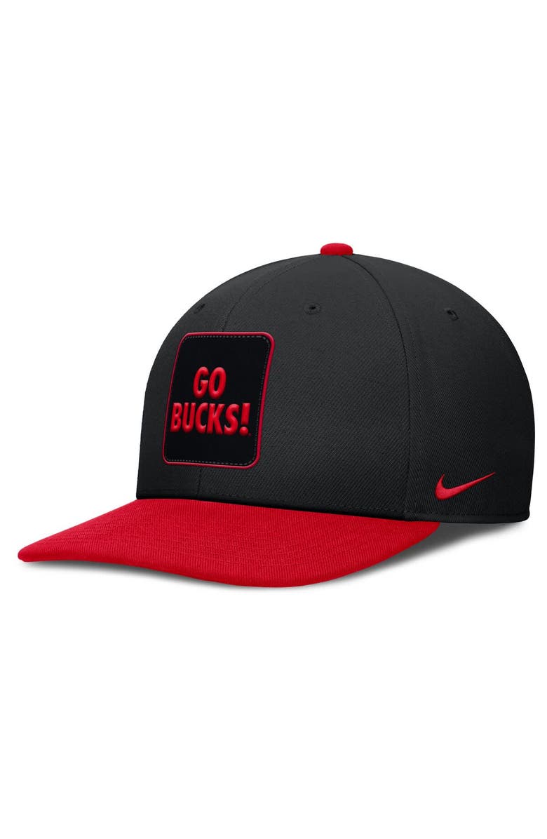 Nike Men's Nike Black/Scarlet Ohio State Buckeyes 2025 Sideline Campus Pro Local Snapback Hat, Main, color, Black