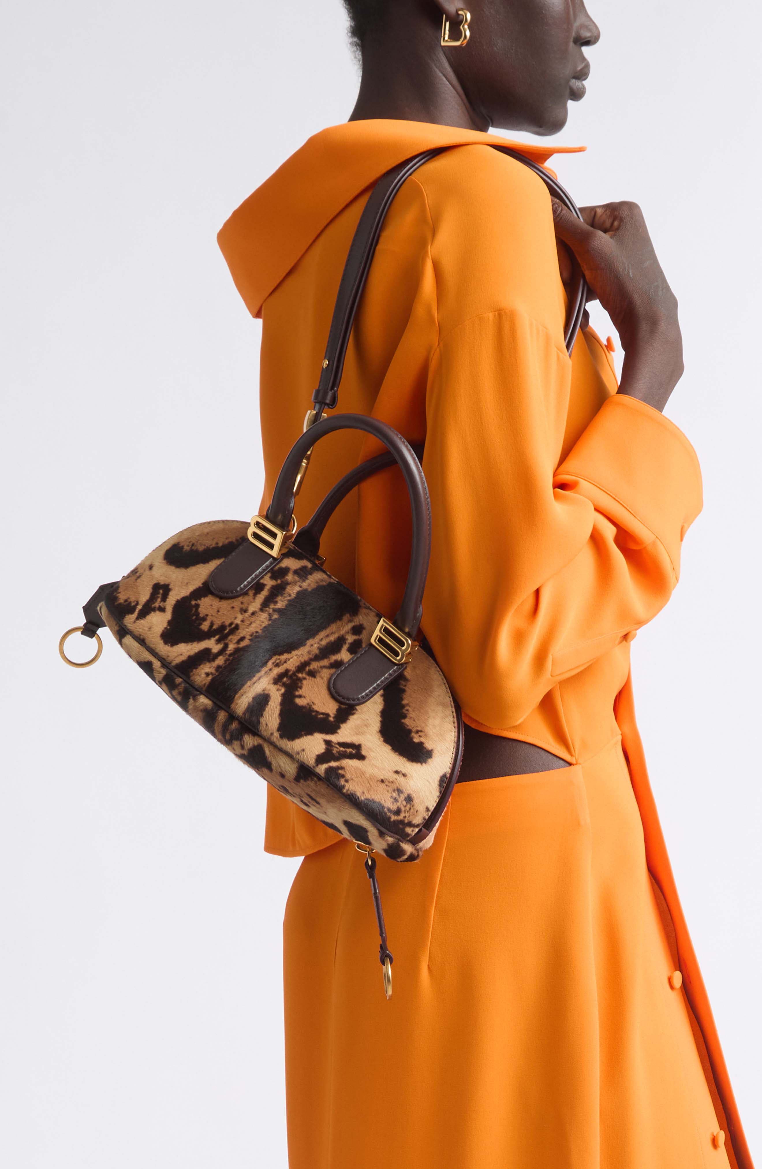 Mini Bolero Genuine Calf Hair Bowling Bag, Alternate, color, 9220 NATURAL/ MOKA
