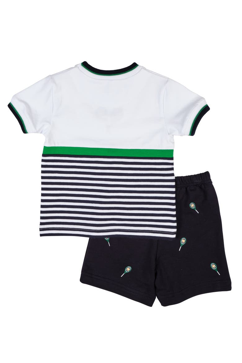 Knit Short Set with Tennis Rackets, Alternate, color, Navy/White