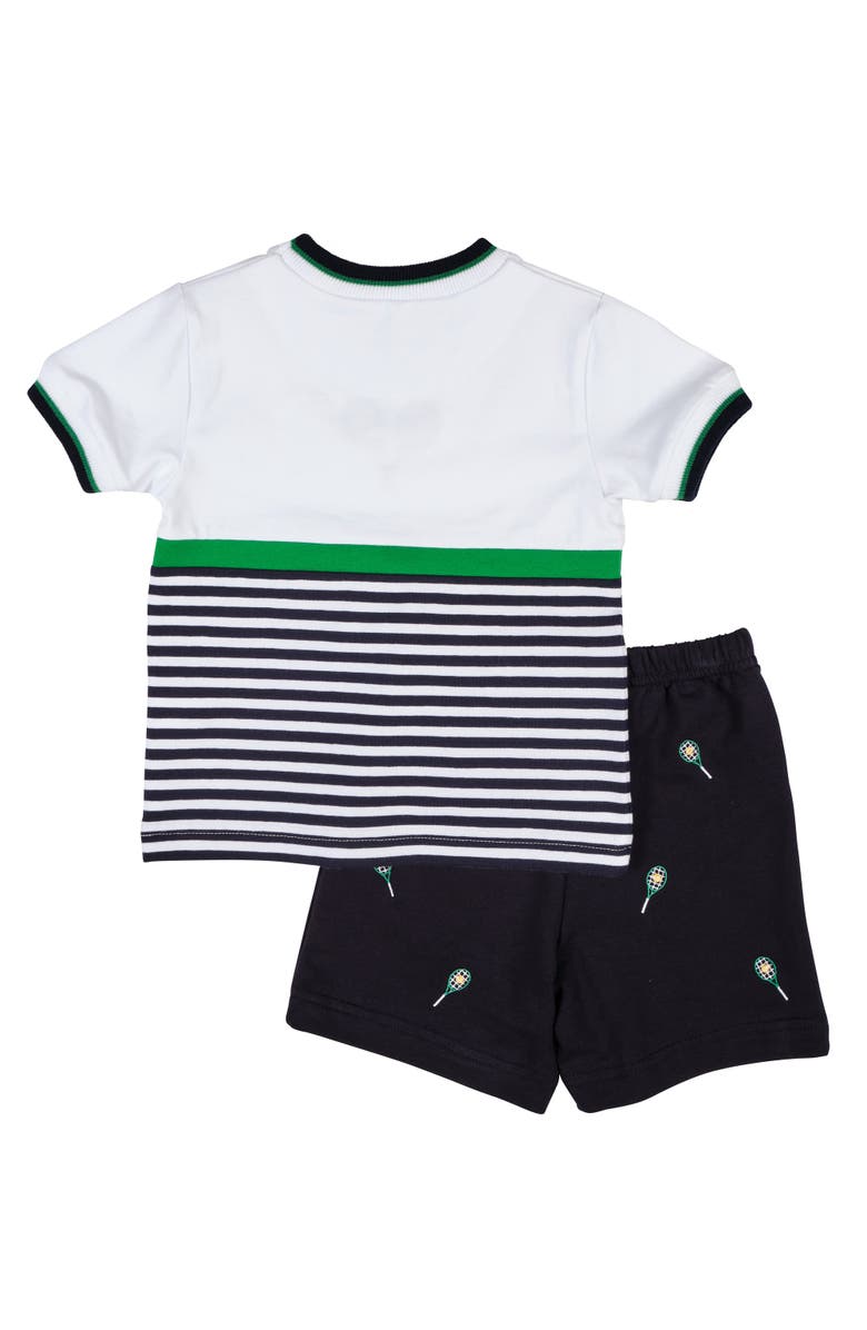 Florence Eiseman Knit Short Set with Tennis Rackets, Alternate, color, Navy/White