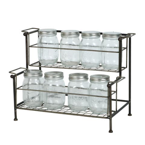 Storage Rack Rustic Mason Jar Spice Rack