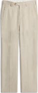 Berle Men's Flat Front Linen Dress Pants
