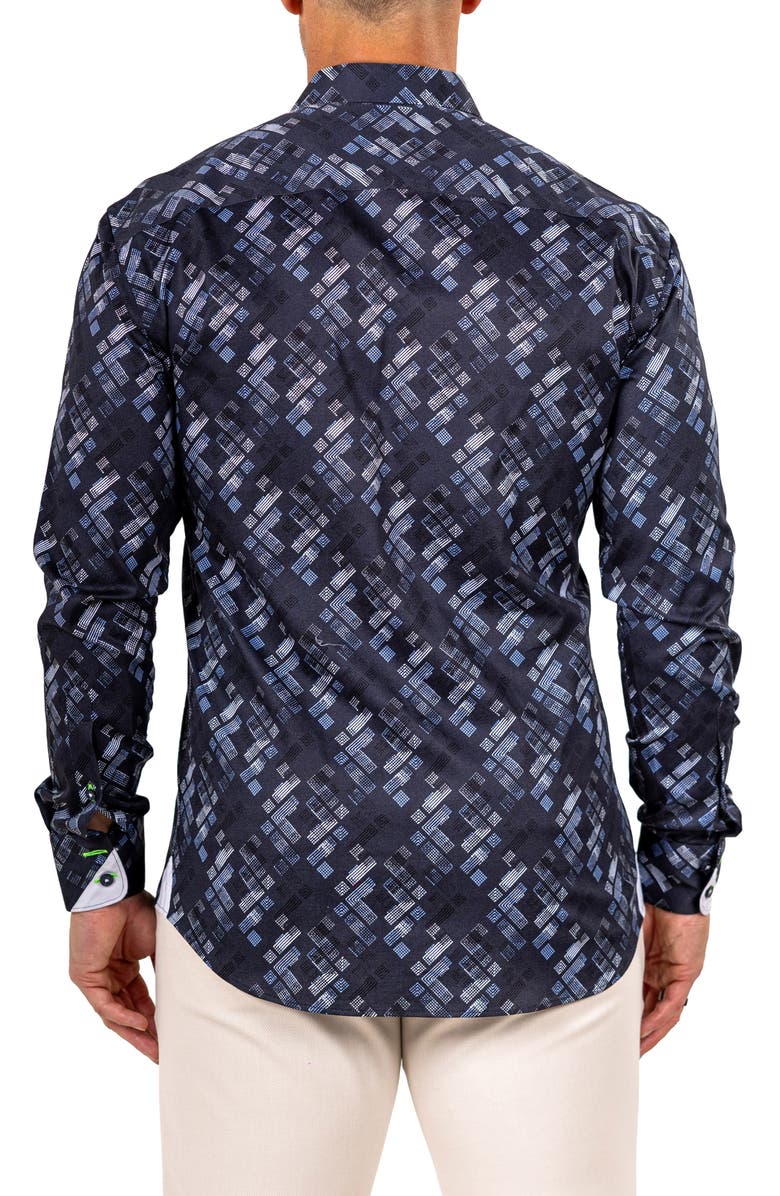 Maceoo Einstein Marthyr 0293 Contemporary Fit Button-Up Shirt, Alternate, color, Blue