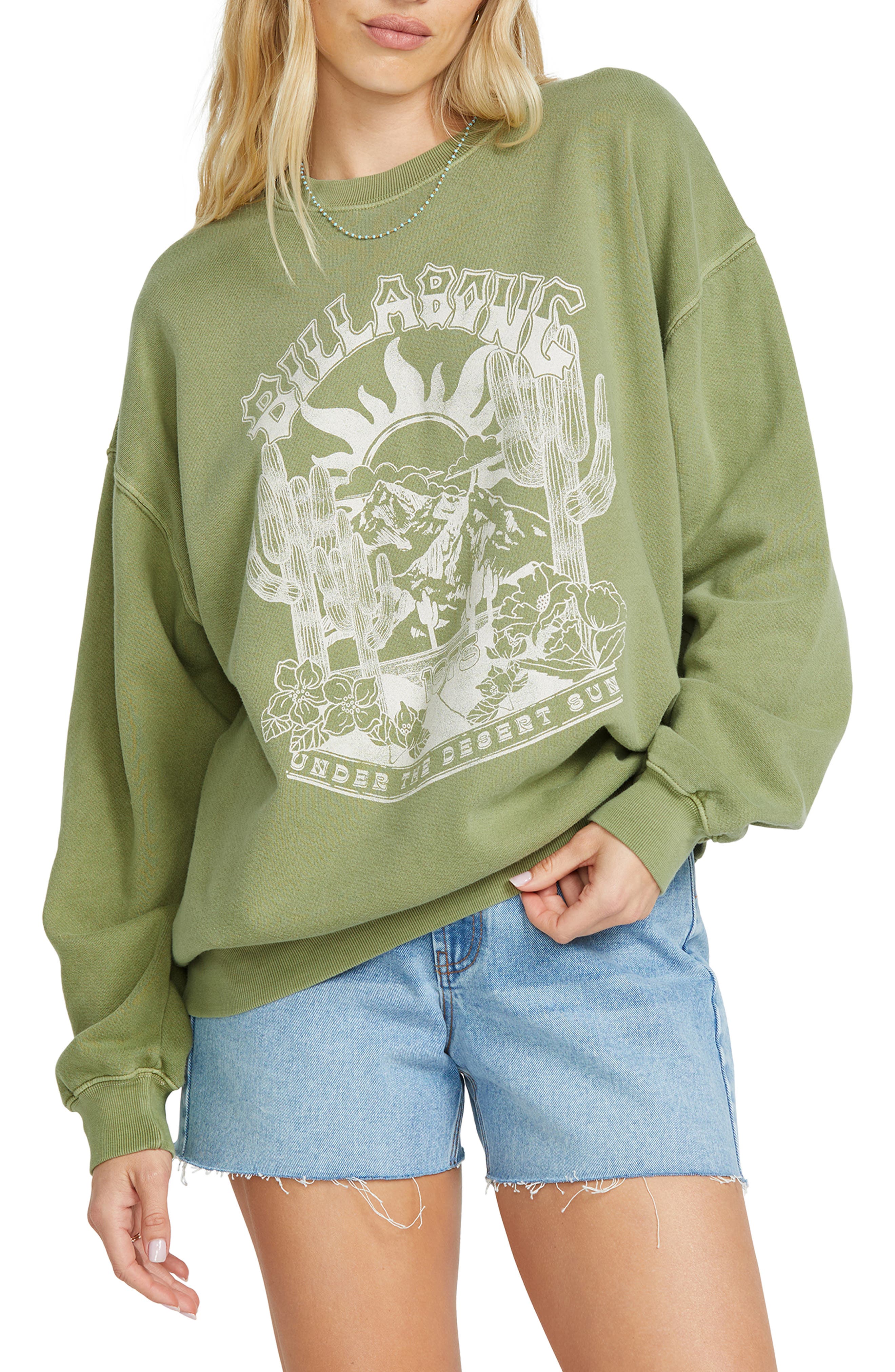 Billabong Oversize Ride in Crew Fleece Sweatshirt