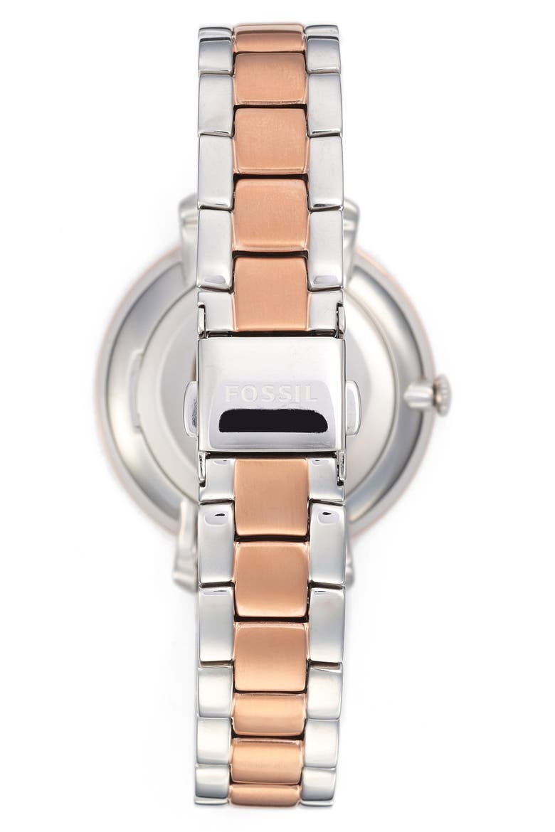 'Jacqueline' Bracelet Watch, 36mm, Alternate, color, ROSE GOLD/ SILVER