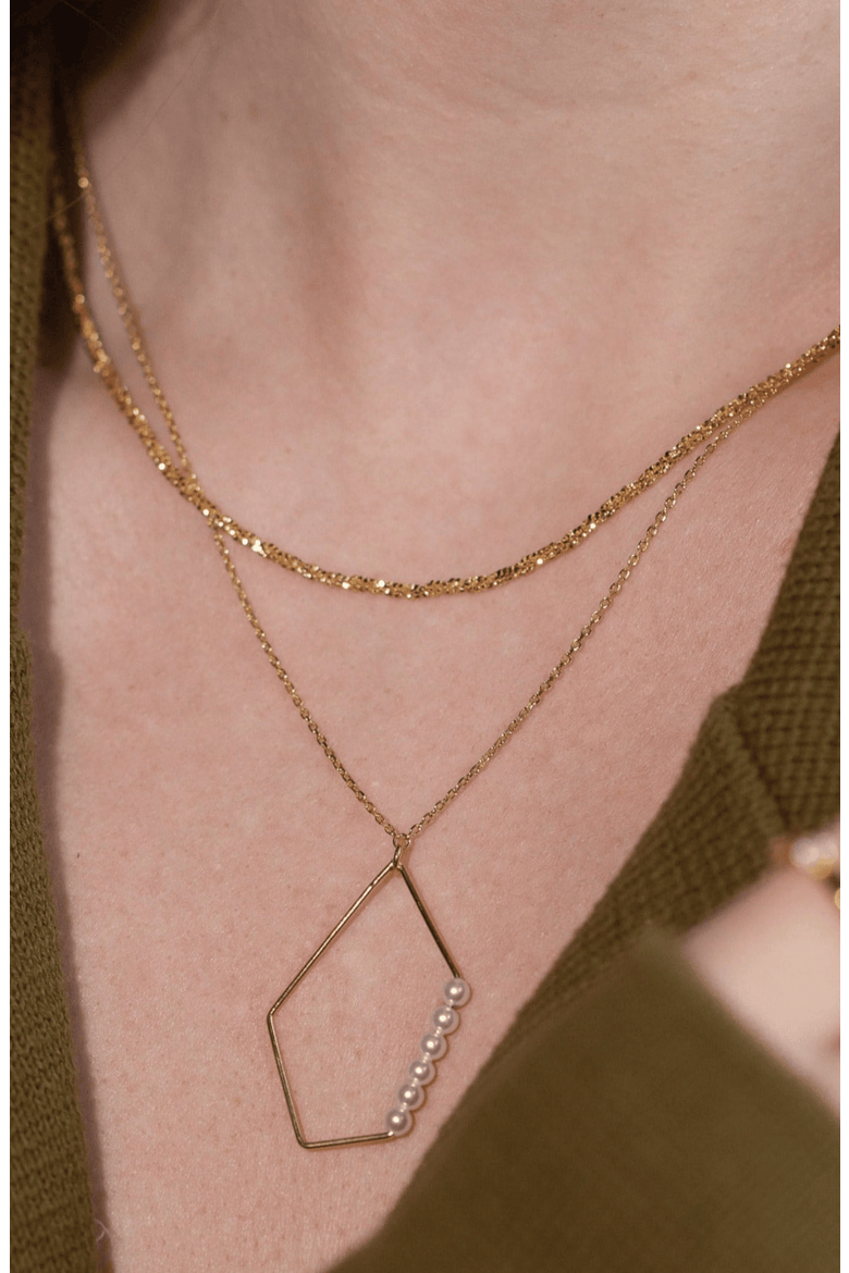18K Gold Plated Sterling Silver Dazzling Sophistication Necklace Set Gift Idea, Alternate, color, Gold