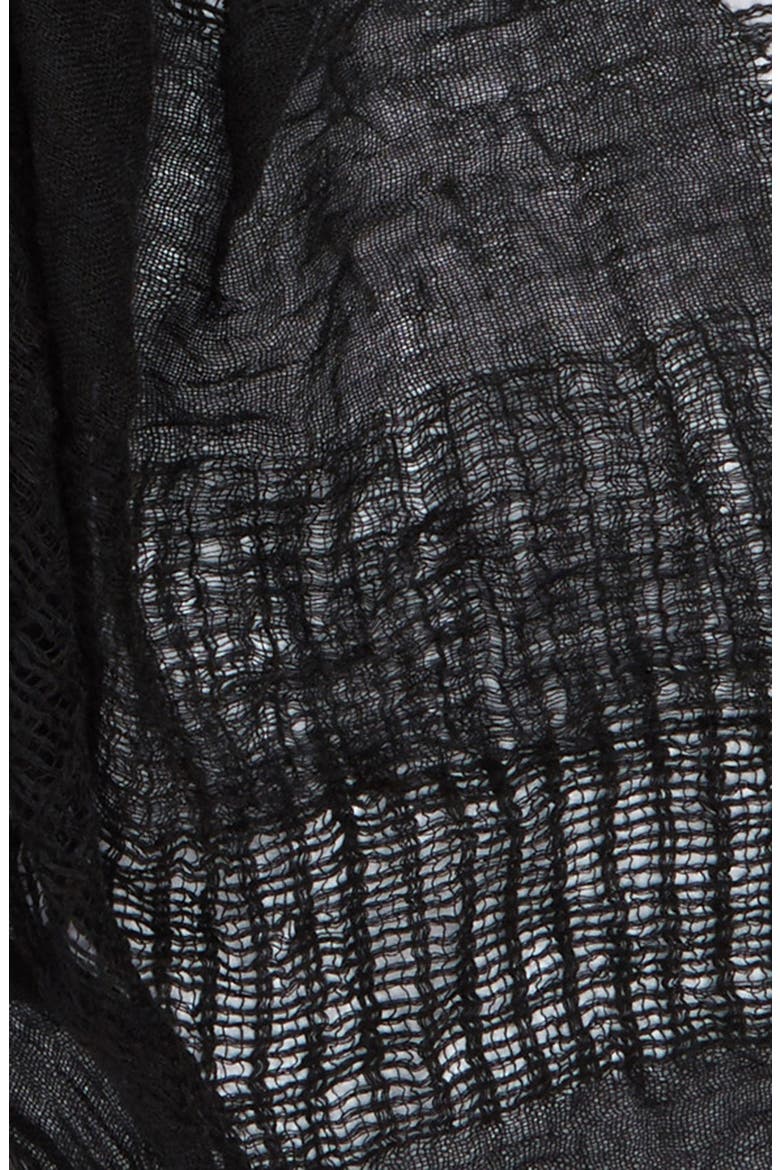 Open Weave Scarf, Alternate, color, BLACK