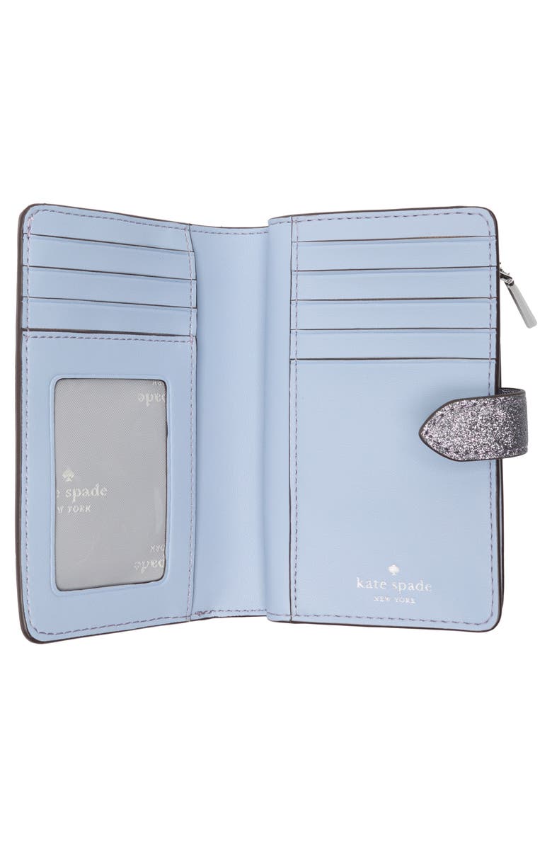 Kate Spade New York kenzie glitter bifold wallet, Alternate, color, Candied Flower