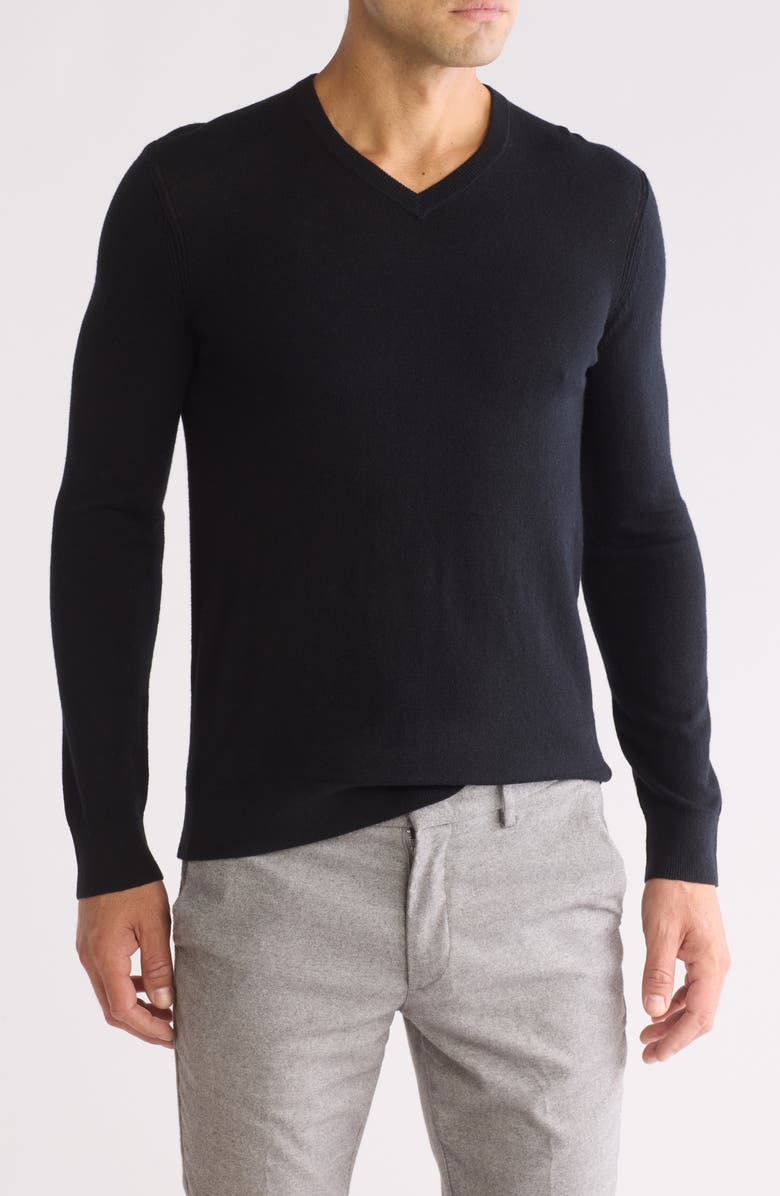 Theory Riland V-Neck Sweater, Main, color, Blk