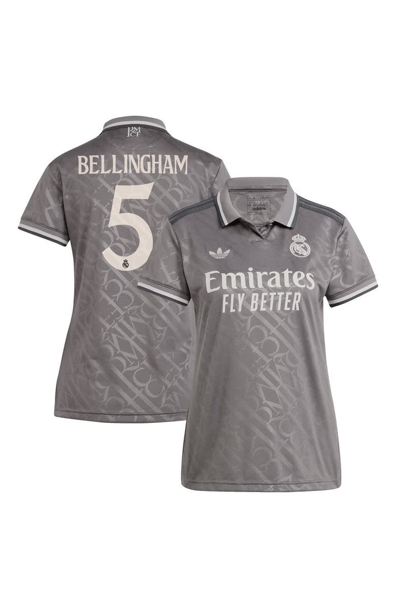 adidas Originals Women's adidas Originals Jude Bellingham Charcoal Real Madrid 2024/25 Third Replica Player Jersey, Main, color, 