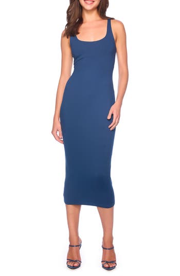 Susana Monaco Extreme Midi Tank Dress In Blue