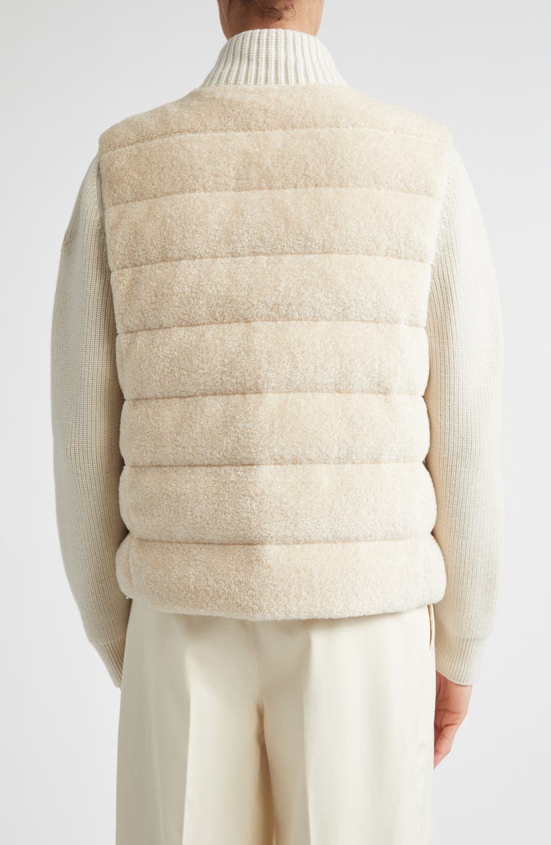 Moncler Teddy & Merino Wool Down Zip Cardigan, Alternate, color, Ivory
