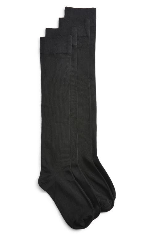K. Bell Socks K Bell Socks Assorted 2-pack Comfort Top Knee High Socks In Black