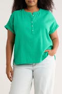 Caslon® Cotton Gauze Popover Top