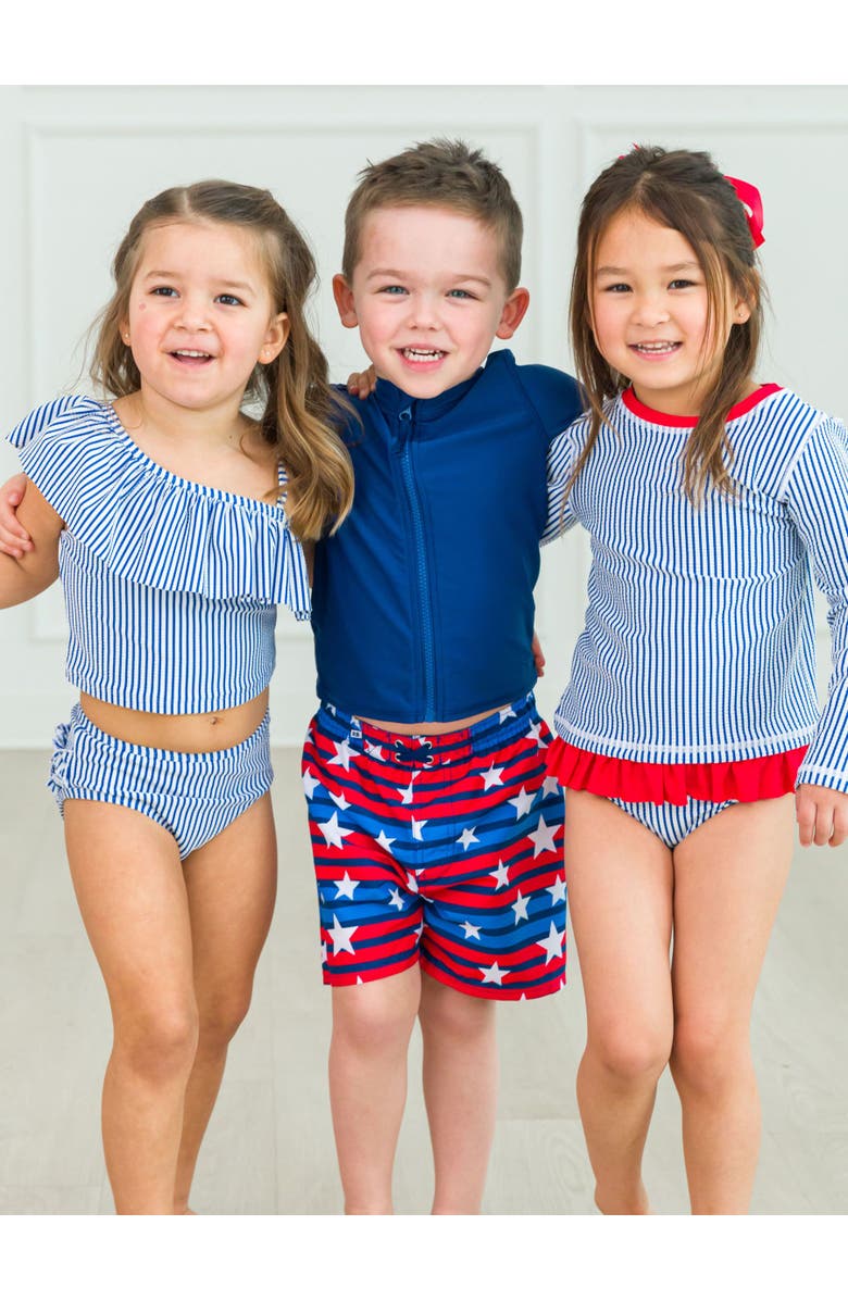 RuggedButts Boys UPF50+ Americana Swim Trunks, Alternate, color,