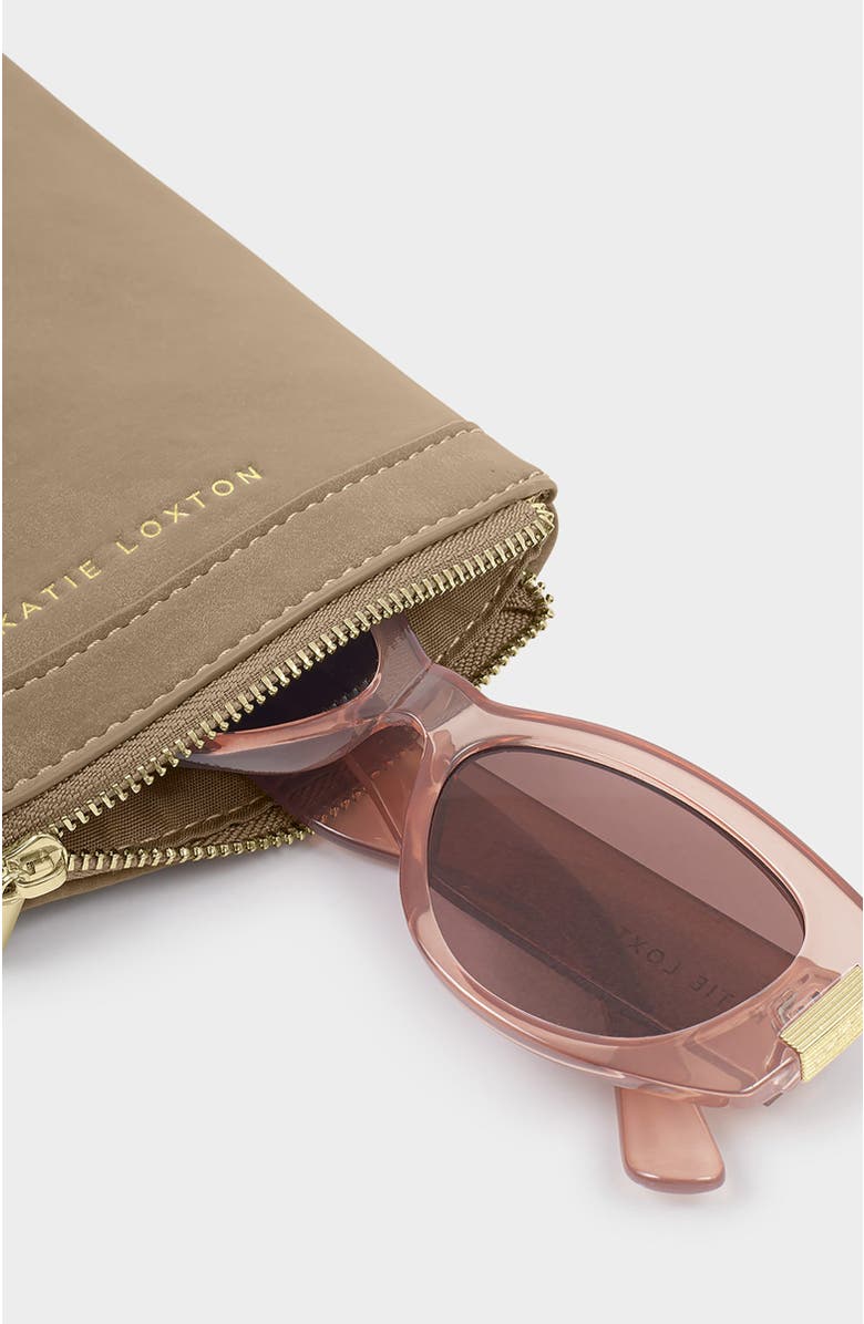 Katie Loxton Clip On Sunglasses Case, Alternate, color, Taupe Suedette