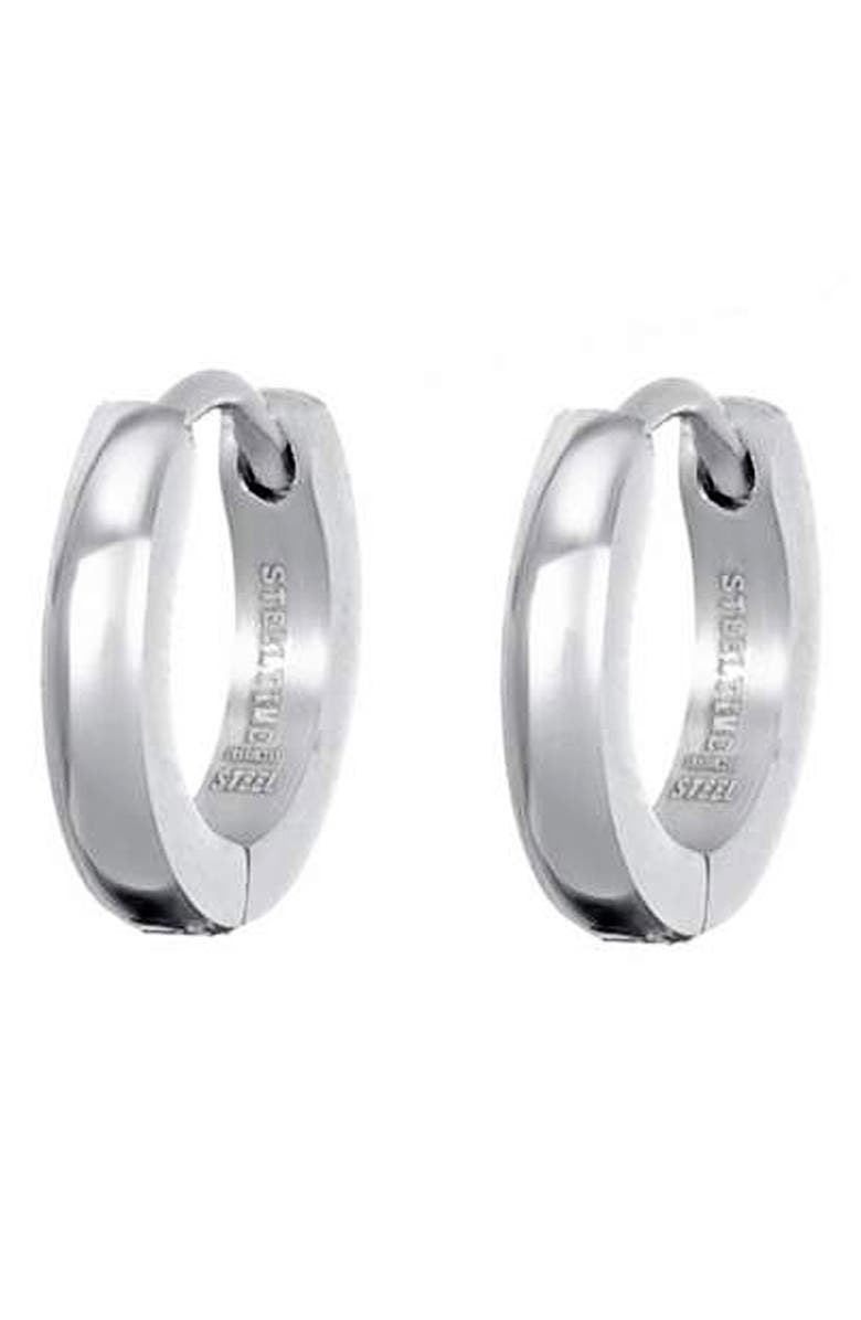 Brook and York Men's Stainless Steel Hoop Earrings, Main, color, Silver