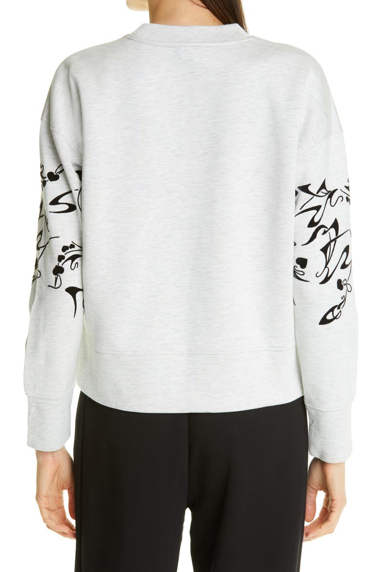 Lyhndi Bergamot Flocked Sweatshirt, Alternate, color, CREAM