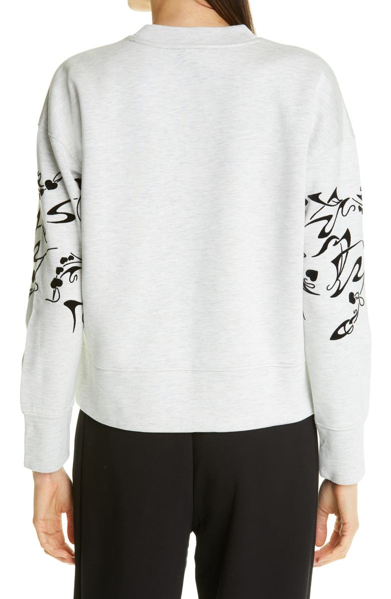 Ted Baker London Lyhndi Bergamot Flocked Sweatshirt, Alternate, color,