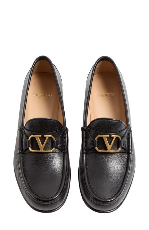 Valentino Garavani Vlogo Signature Buffalo Loafer 20mm Woman Black 40.5