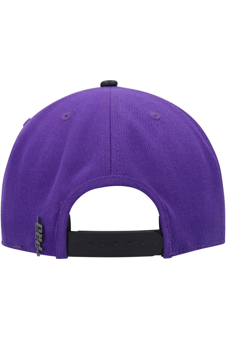 Men's Pro Standard  Purple/Black Los Angeles Lakers Heritage Leather Patch Snapback Hat, Alternate, color, Purple