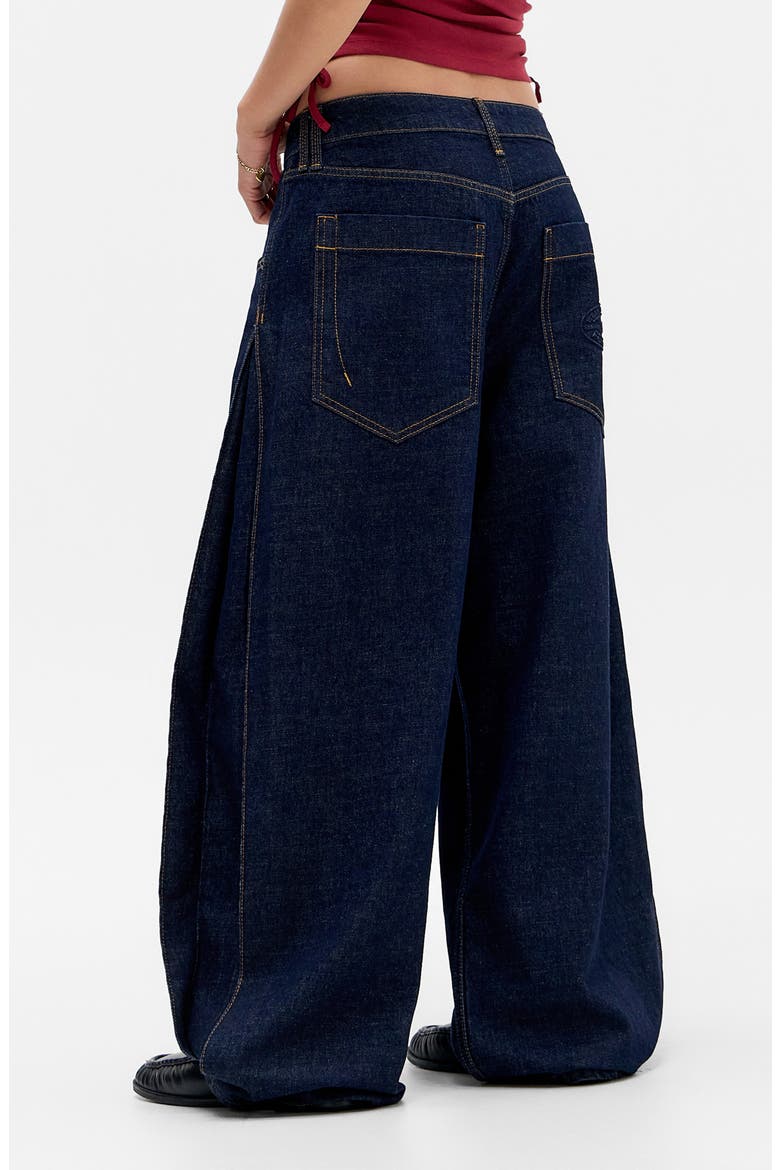 Jaya Side Pleat Wide Leg Jeans, Alternate, color, RINSE