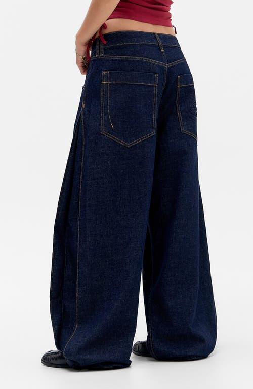 Bdg Urban Outfitters Jaya Side Pleat Wide Leg Jeans In Blue