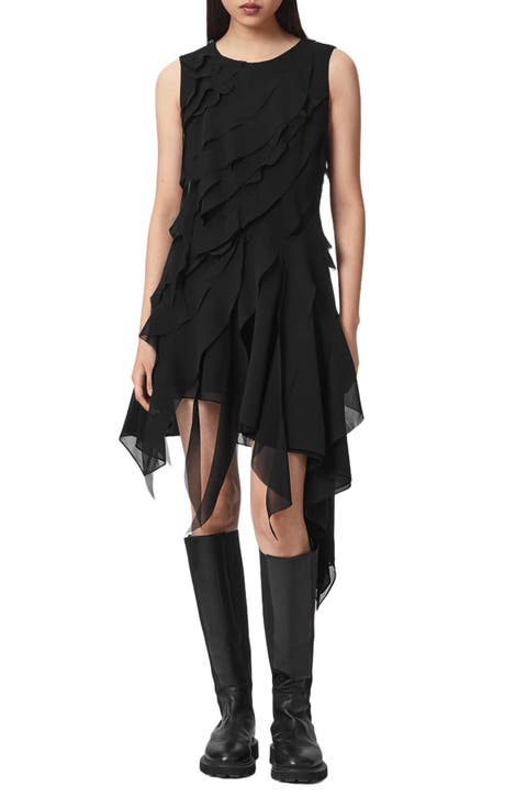 Angie Ruffled Handkerchief Hem Dress