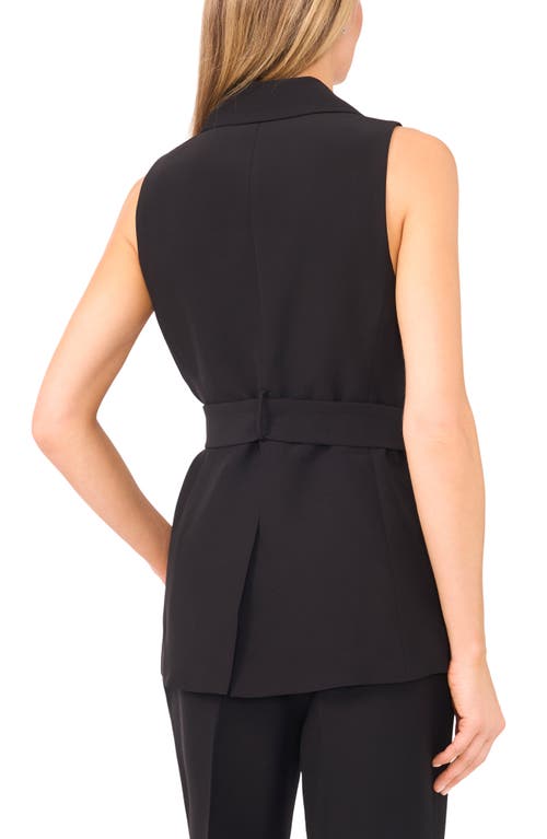 Ted Baker Peak Lapel Belted Vest In Black