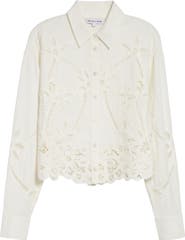 Veronica Beard Aderes Floral Cutout Button-Up Shirt