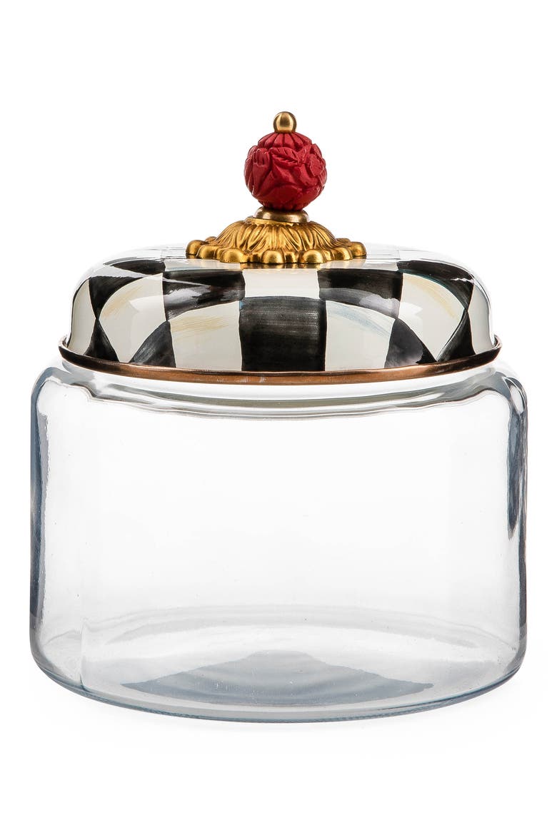 Courtly Check Small Kitchen Canister, Main, color, BLACK/ WHITE