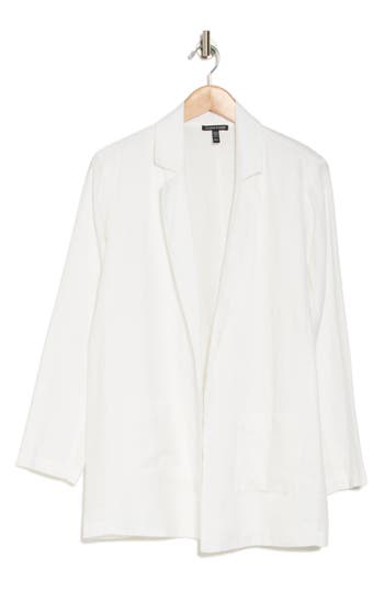 Eileen Fisher Notch Collar Organic Linen Long Blazer