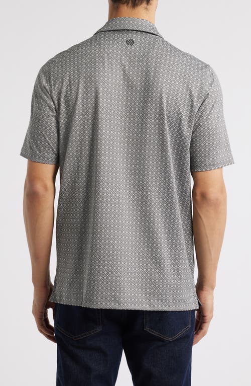 Johnston & Murphy Xc4® + Cool Degree™ Geo Print Performance Golf Polo In Geo Diamonds/gray