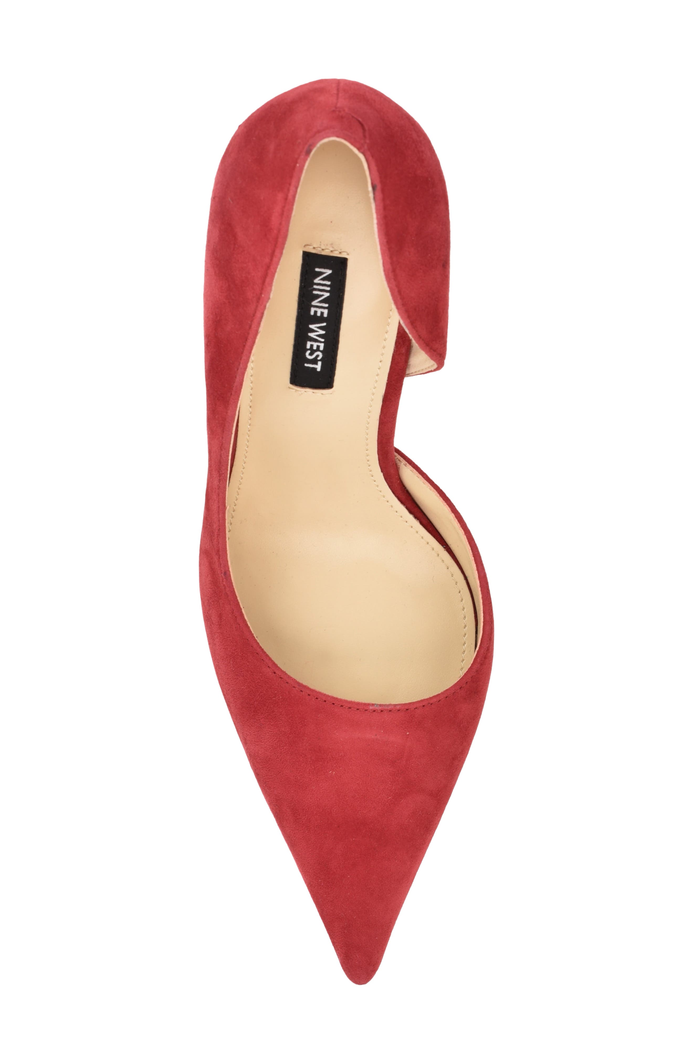 Grezza Pointed Toe Half d'Orsay Pump, Alternate, color, RED