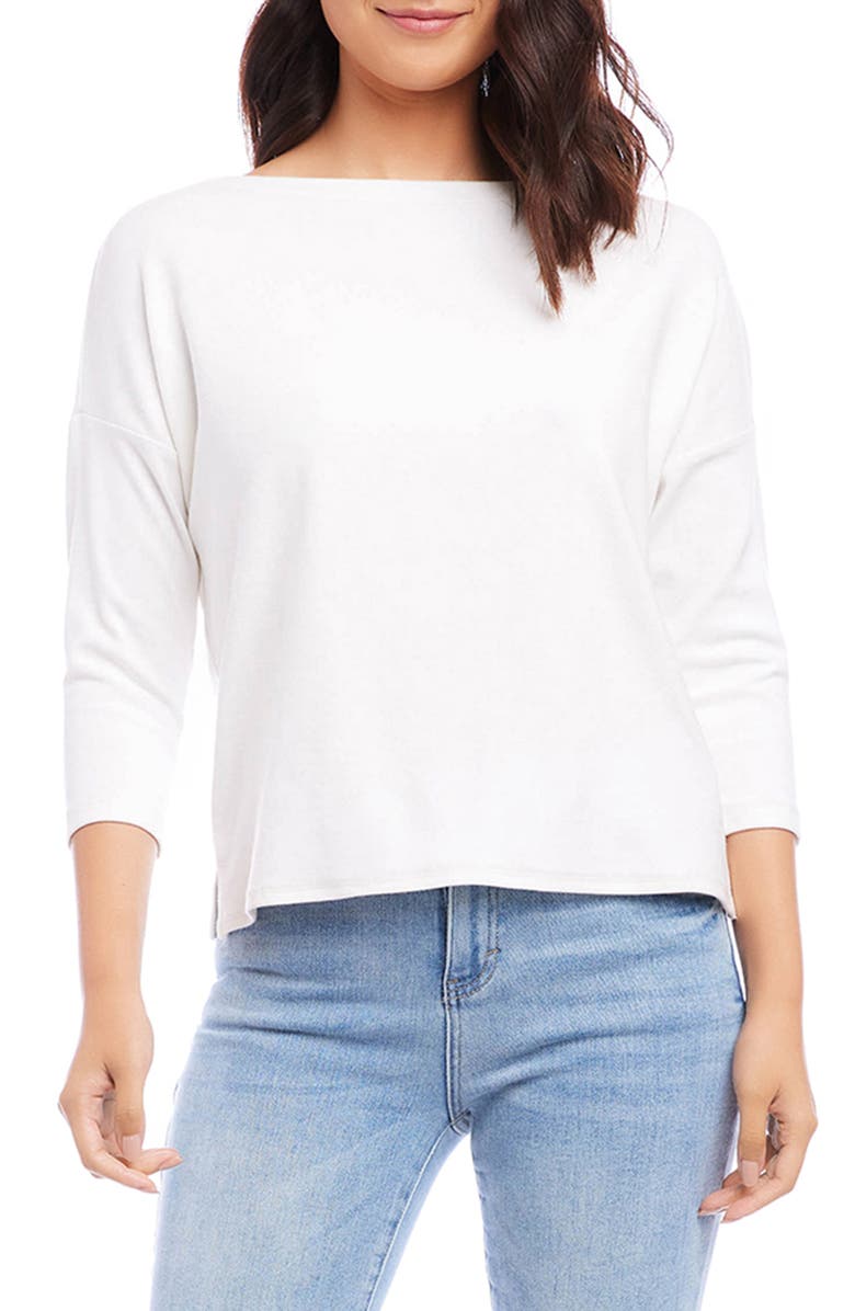 Karen Kane Knit Boatneck Top, Main, color, Off White