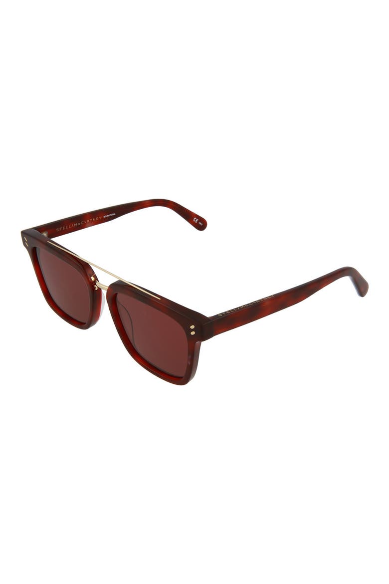 55mm Square Sunglasses, Alternate, color, SHINY BURGUNDY HAVANA/ GRY