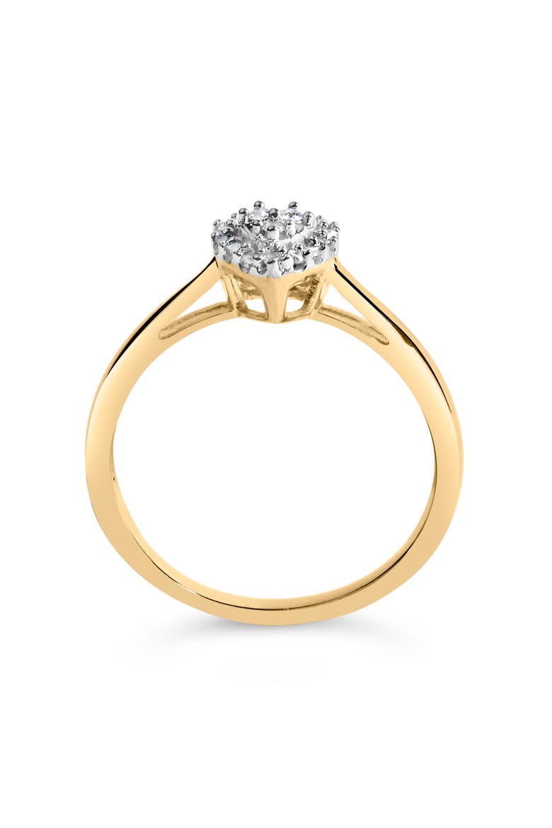 10K Yellow Gold 1/10 Cttw Diamond Heart and Halo Promise Ring, Alternate, color, Yellow Gold