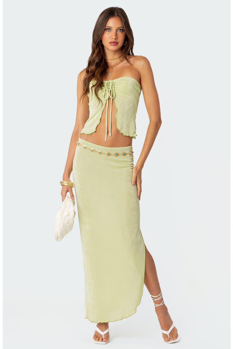 Milan Slit Hem Maxi Skirt, Alternate, color, GREEN