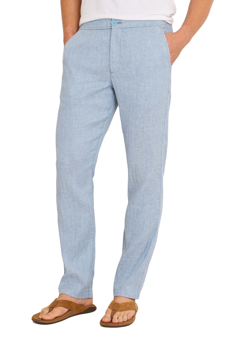Beach Coast Stretch Linen & Cotton Pants, Main, color, OCEAN CITY