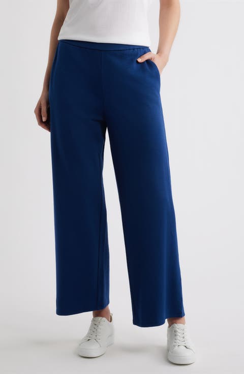 Garment Dyed Organic Cotton Terry Wide Leg Pants (Plus)