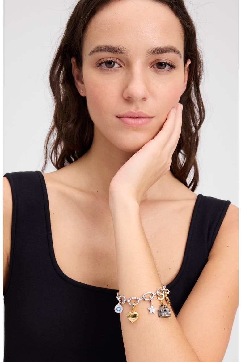 charm chain bracelet, Alternate, color, SILVER