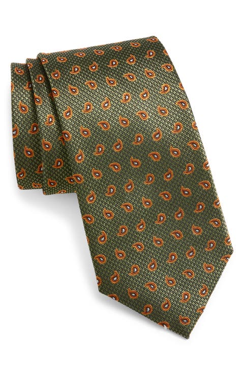 Paisley Jacquard Silk Tie