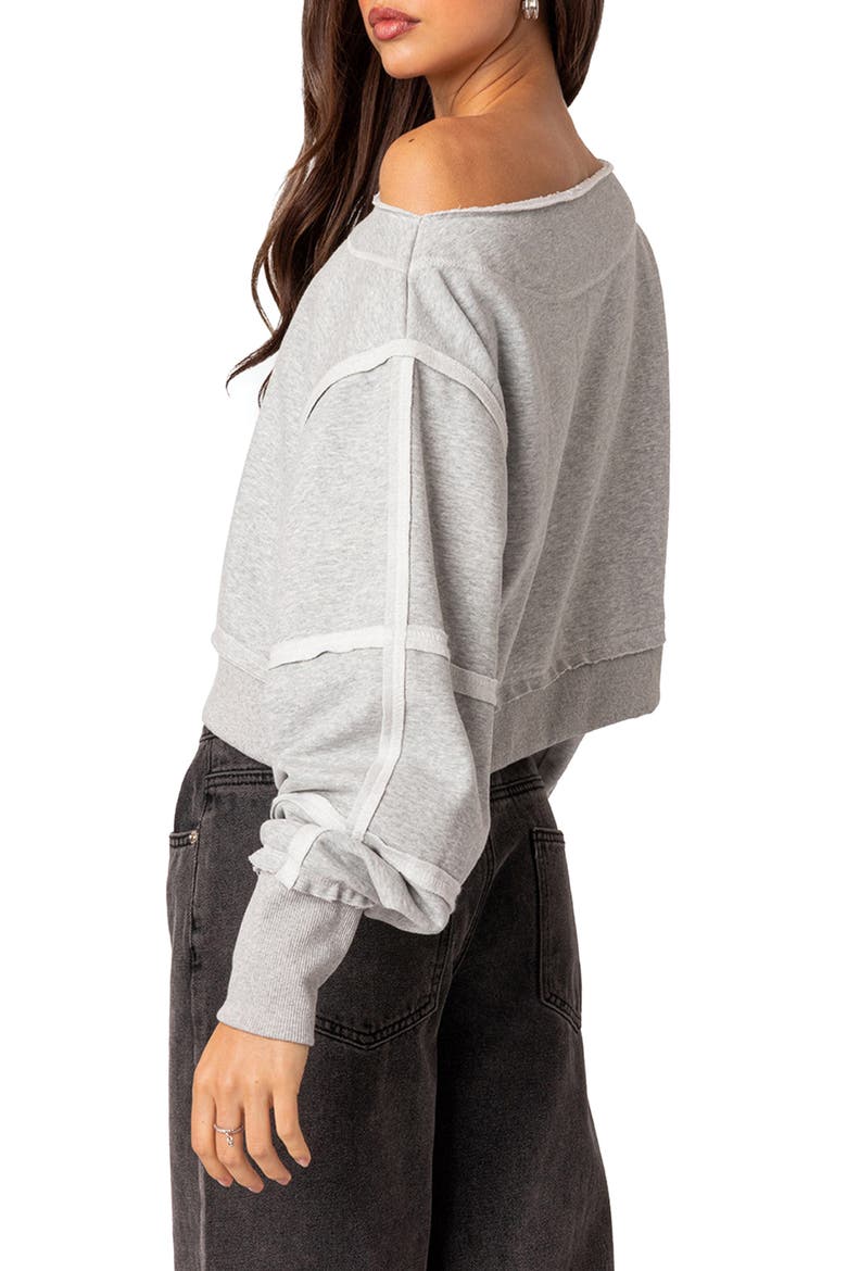 Inside Out Crop Sweatshirt, Alternate, color, GRAY-MELANGE