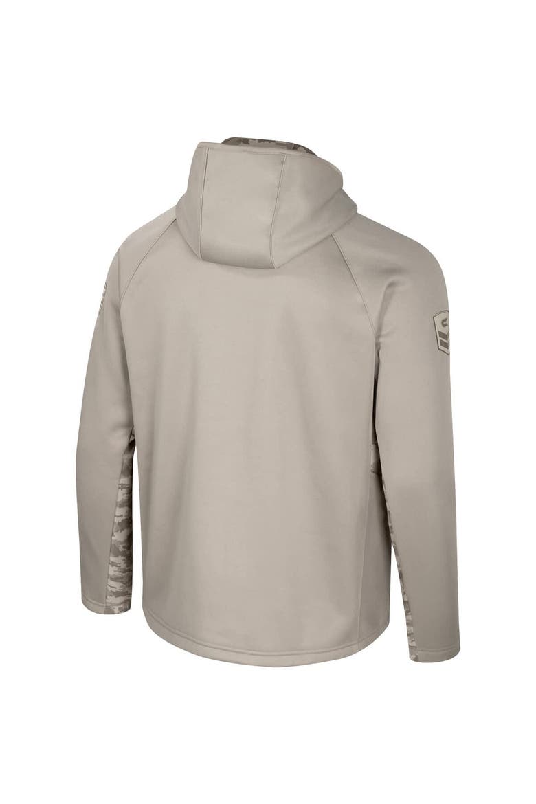 Men's Colosseum Oatmeal Penn State Nittany Lions Operation Hat Trick Battalion Full-Zip Hoodie, Alternate, color, Oatmeal