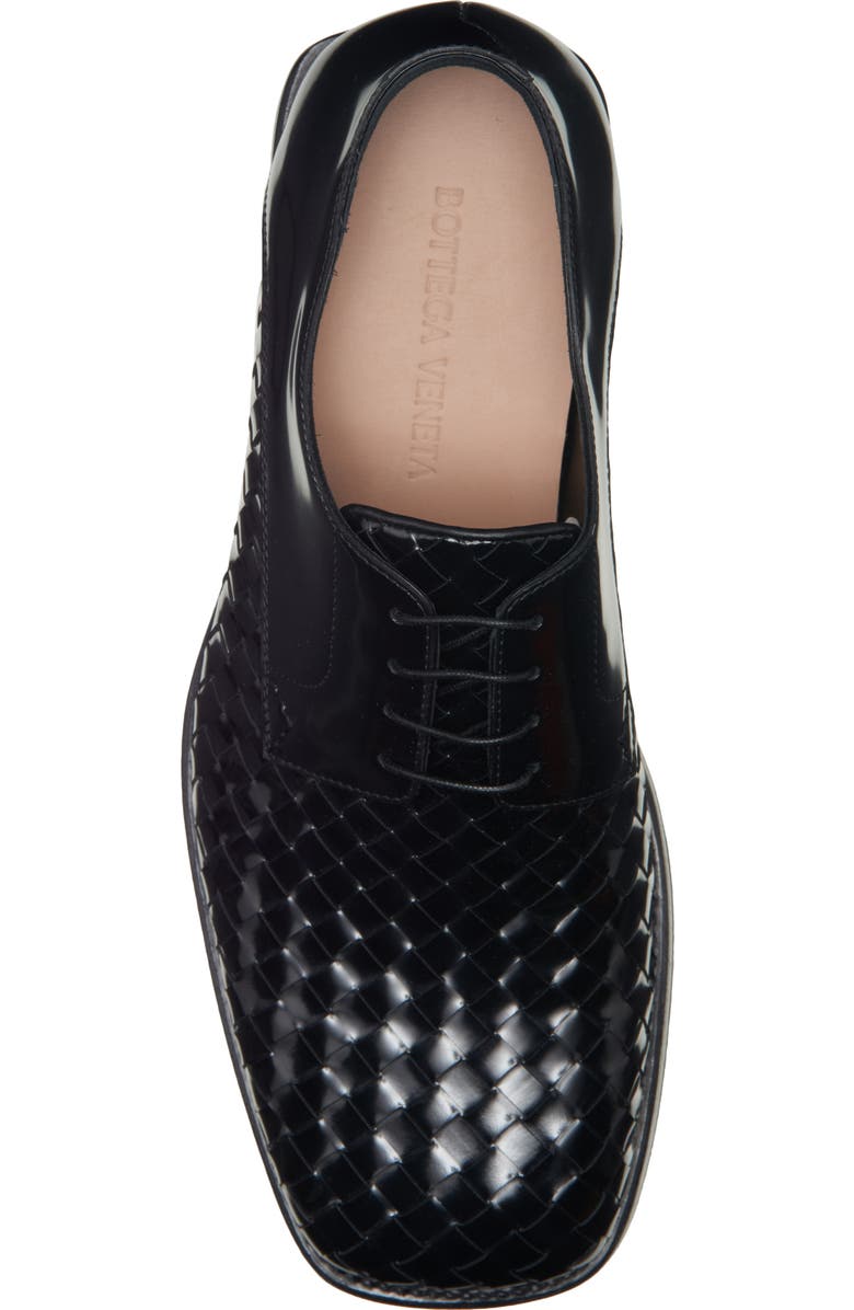 Bottega Veneta Smashed Intrecciato Leather Derby, Alternate, color, Black